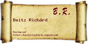 Beitz Richárd névjegykártya